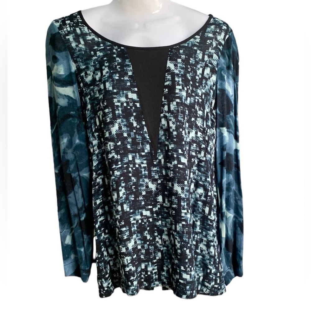 SANDWICH Design Long Sleeve Lightweight Blue/White Blouse, size EU38=US 8.